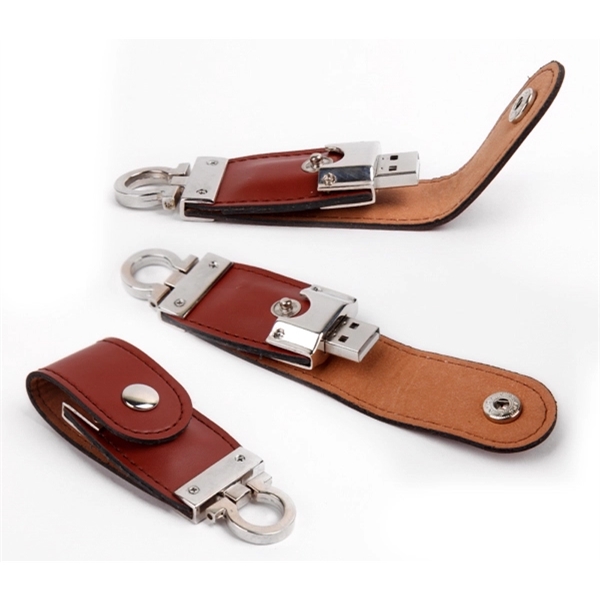 Leather USB Flash Drive, USB 2.0, with keychain attachment and a... from ASI 37218 Athena Promo (tm)