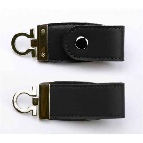 Leather USB Flash Drive, USB 2.0, with keychain attachment and a... from ASI 37218 Athena Promo (tm)