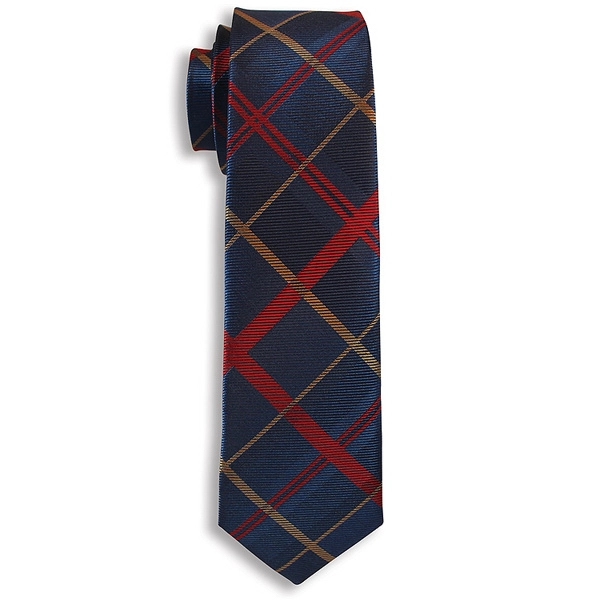 Navy blue, red and gold 2.5" wide woven 100% polyester plaid... from ASI 98085 Wolfmark
