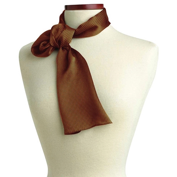 Brown 8" x 45" wet dyed silk scarf with dual tone... from ASI 98085 Wolfmark
