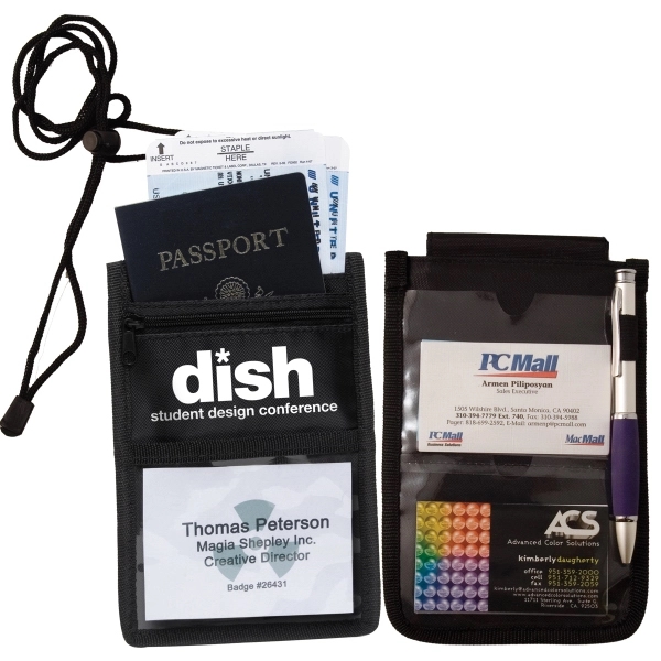 5" x 7 1/8" polyester badge holder and neck wallet with... from ASI 62660 Innovation Line