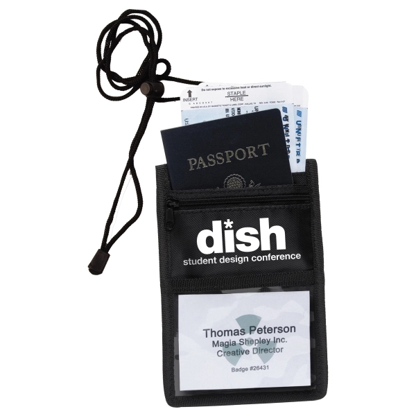 5" x 7 1/8" polyester badge holder and neck wallet with... from ASI 62660 Innovation Line