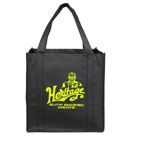 Non-woven polypropylene grocery tote bag with 20" handles, 8" gusset and... from ASI 62660 Innovation Line