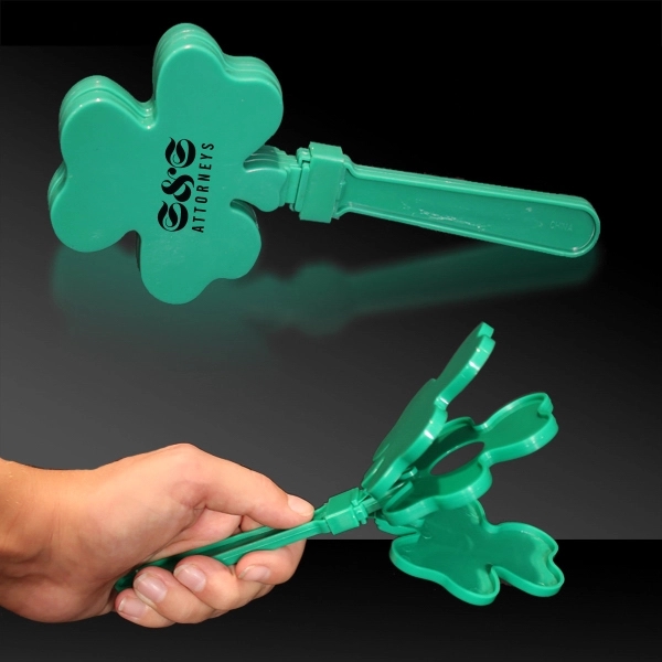 7.5" green shamrock-shaped hand clapper.... from ASI 42016 Brighter Promotions Inc / Chemical Light™