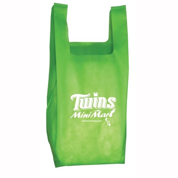 T-shirt style grocery shopping bag made of non-woven recyclable polypropylene.... from ASI 62660 Innovation Line