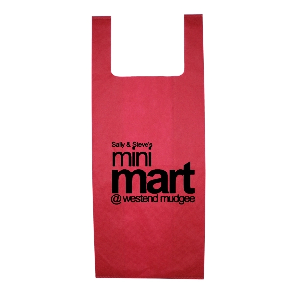 T-shirt style grocery shopping bag made of non-woven recyclable polypropylene.... from ASI 62660 Innovation Line