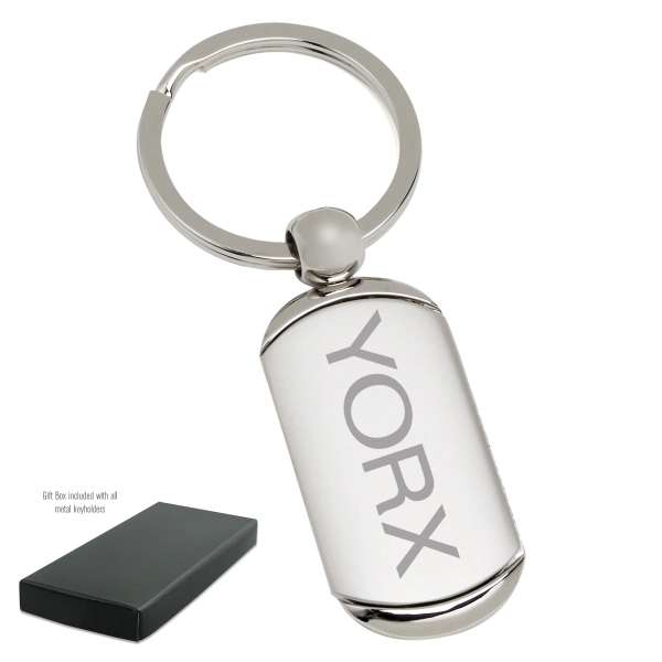 3 1/4" x 1 3/8" oval-shaped metal keyrings,... from ASI 62660 Innovation Line