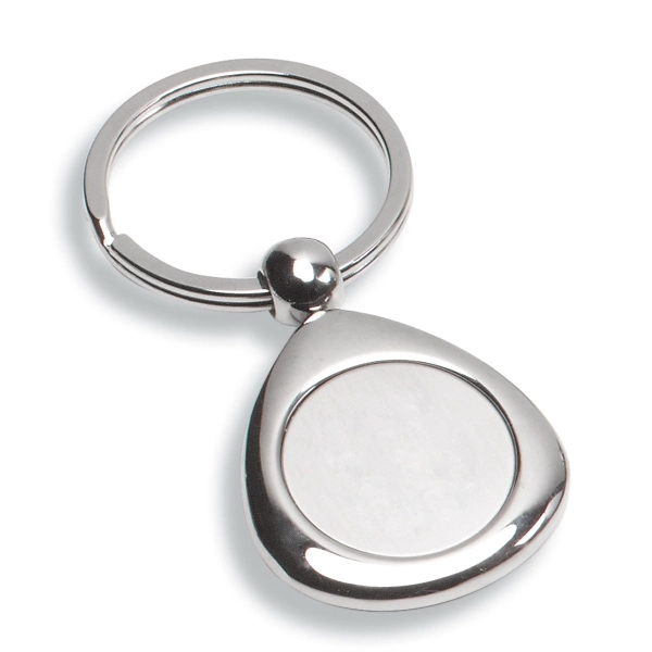 Chrome metal key tag with domed imprint.... from ASI 62660 Innovation Line
