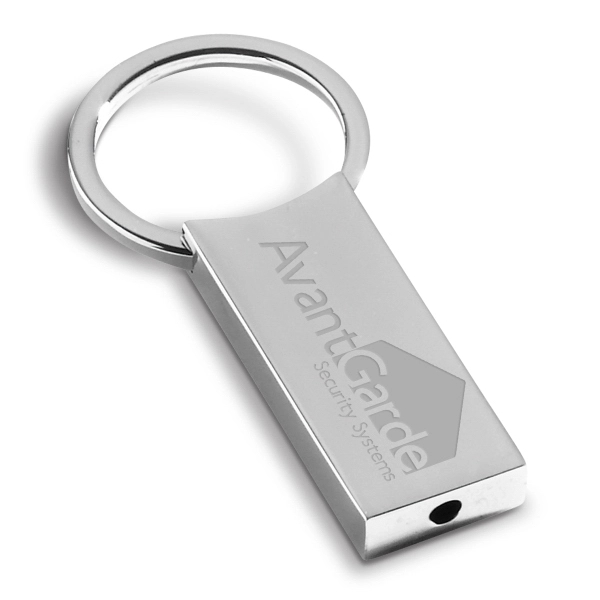 Metal key tag with chrome finish with spring loaded pull-n-twist key... from ASI 62660 Innovation Line