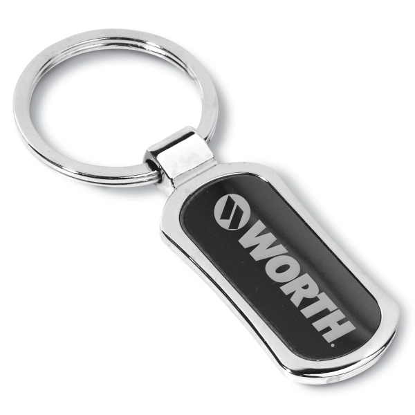 Chrome finish metal key holder with laser engraving.... from ASI 62660 Innovation Line