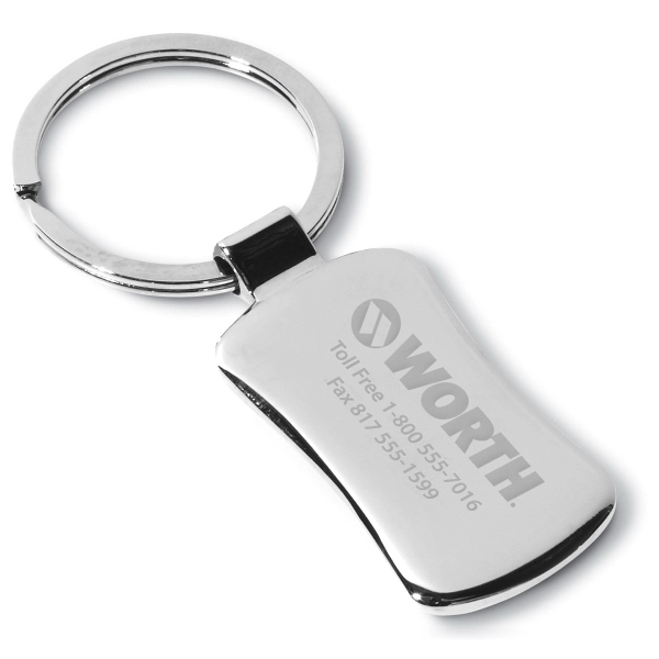 Chrome finish metal key holder with laser engraving.... from ASI 62660 Innovation Line
