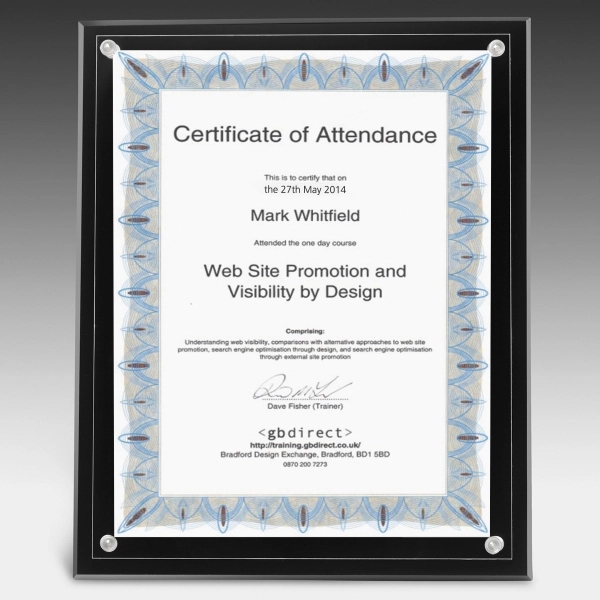 Acrylic certificate holder with four plastic screws and presentation box. 13"... from ASI 62660 Innovation Line