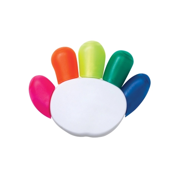 Hand shaped highlighter with 5 different ink colors.... from ASI 62660 Innovation Line