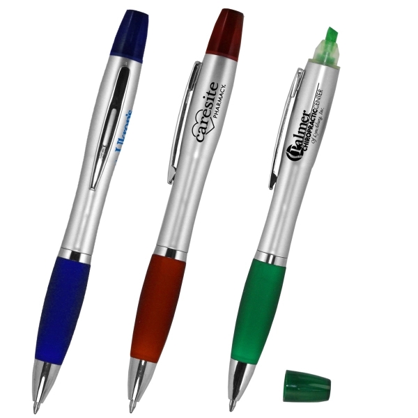 2-in-1 writing instrument that features a black ink pen and highlighter.... from ASI 62660 Innovation Line