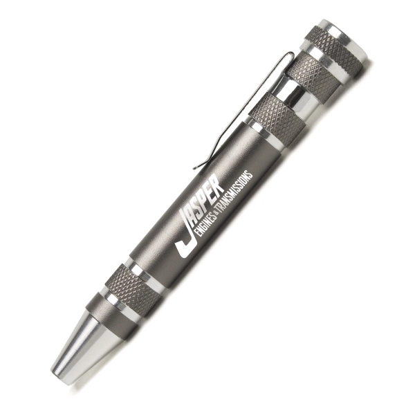 4 1/4" x 1/2" steel pen-shaped screwdriver with eight stored bits... from ASI 62660 Innovation Line