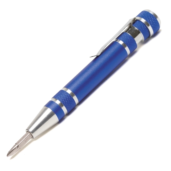 4 1/4" x 1/2" steel pen-shaped screwdriver with eight stored bits... from ASI 62660 Innovation Line