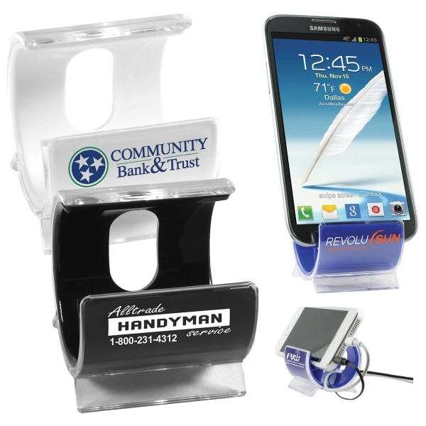 Cell phone and tablet stand holds devices in vertical or horizontal... from ASI 62660 Innovation Line