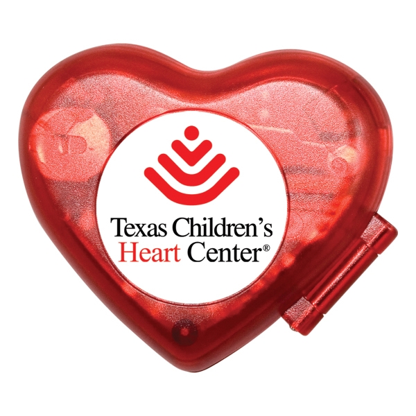 Heart shape pedometer with hinged cover and fitness chart.... from ASI 62660 Innovation Line / Innovation Line