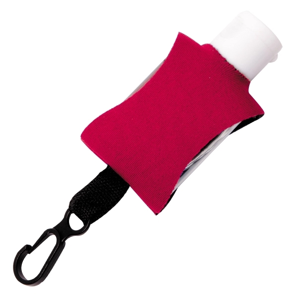 .5 ounce flip-top bottle of gel hand sanitizer in neoprene holder... from ASI 62660 Innovation Line