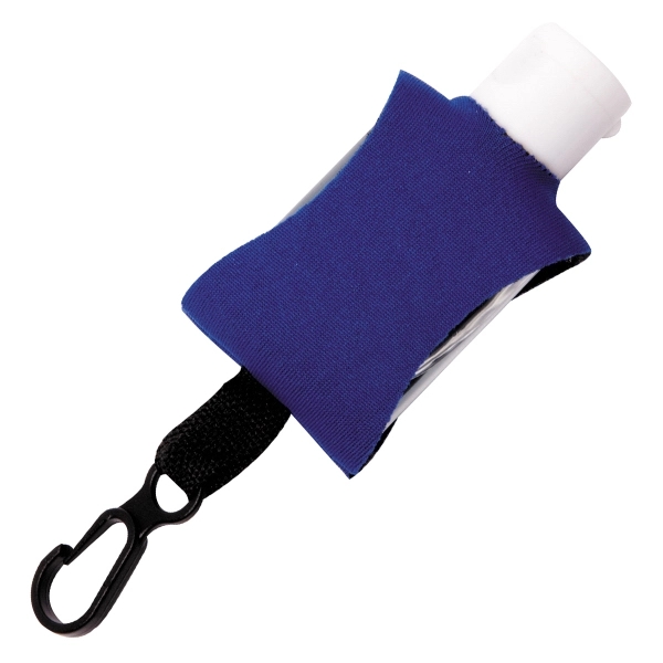 .5 ounce flip-top bottle of gel hand sanitizer in neoprene holder... from ASI 62660 Innovation Line