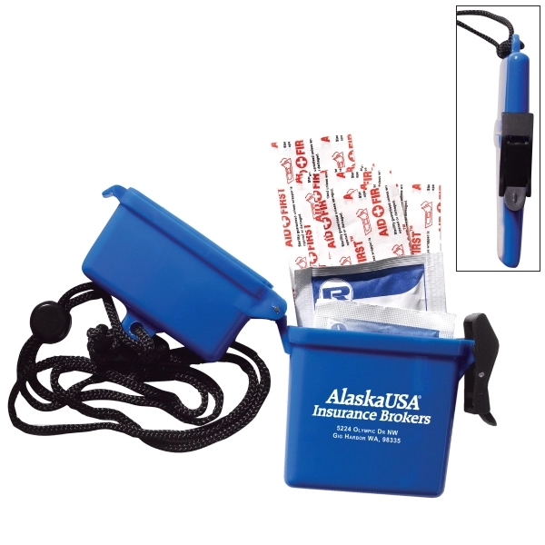 Water-resistant plastic container filled with an antiseptic towelette, moist cleansing towelette... from ASI 62660 Innovation Line