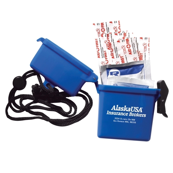 Water-resistant plastic container filled with an antiseptic towelette, moist cleansing towelette... from ASI 62660 Innovation Line