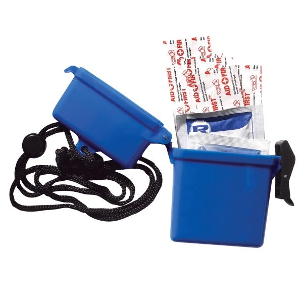 Water-resistant plastic container filled with an antiseptic towelette, moist cleansing towelette... from ASI 62660 Innovation Line