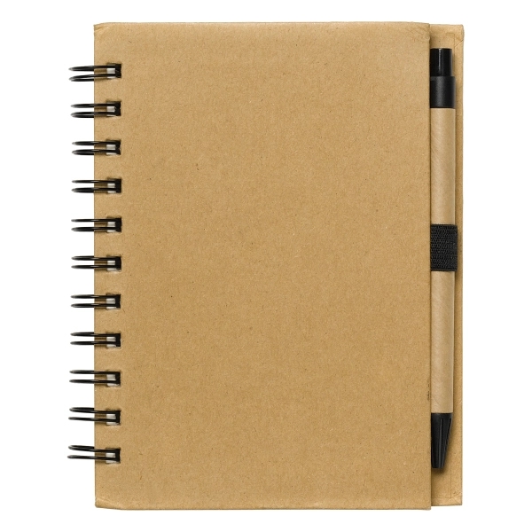 Eco-inspired 60-page spiral notebook with cardboard cover, pen loop and pen.... from ASI 62660 Innovation Line