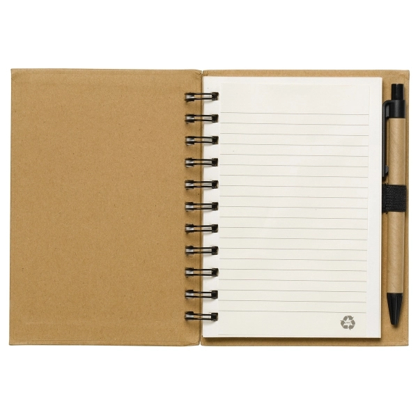 Eco-inspired 60-page spiral notebook with cardboard cover, pen loop and pen.... from ASI 62660 Innovation Line