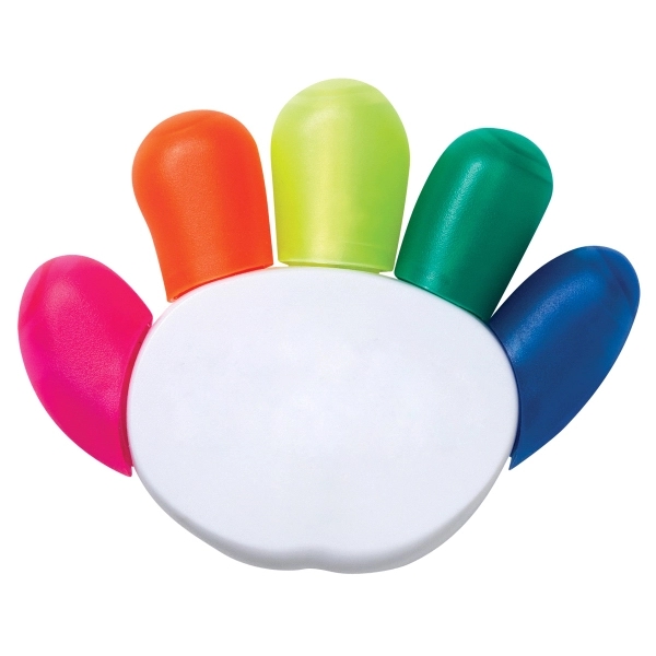 Hand shaped highlighter with 5 different ink colors.... from ASI 62660 Innovation Line