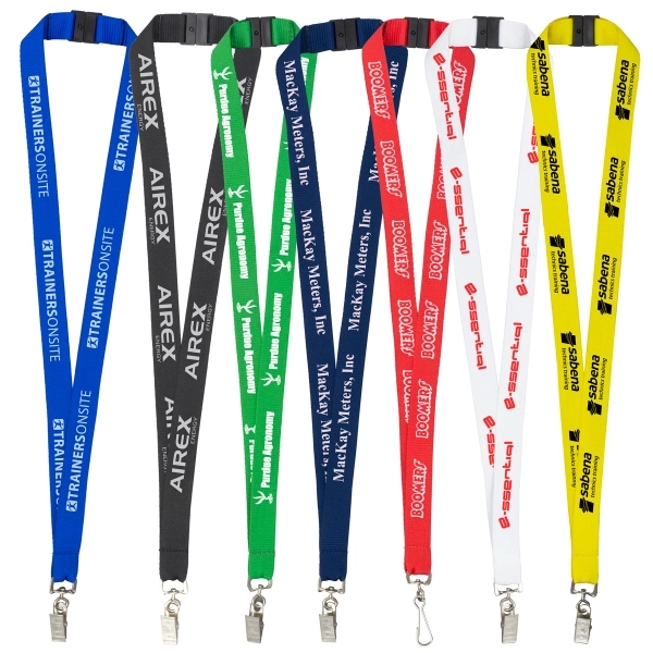 18" x 3/4" polyester lanyard with breakaway safety release buckle and... from ASI 62660 Innovation Line