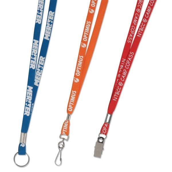 18" x 3/8" polyester lanyard with choice of attachment and silkscreen... from ASI 62660 Innovation Line