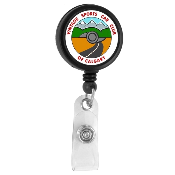 Customizable badge reel with metal slip clip backing and 30" cord... from ASI 62660 Innovation Line
