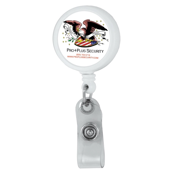 Customizable badge reel with metal slip clip backing and 30" cord... from ASI 62660 Innovation Line