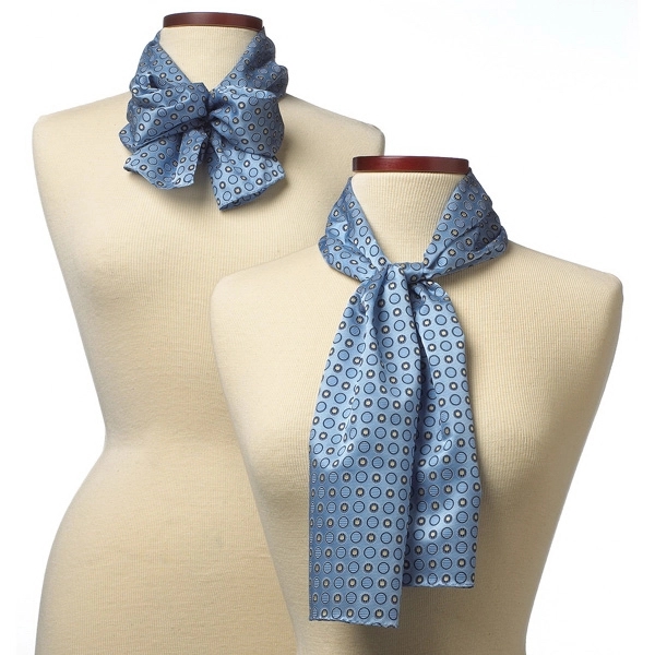 Light blue 8" x 45" Ellison Bay polyester scarf.... from ASI 98085 Wolfmark