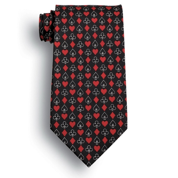 Black Full House playing card pattern novelty tie.... from ASI 98085 Wolfmark