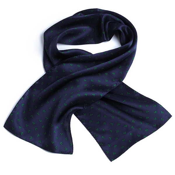 Navy blue 8" x 45" Lucky Day shamrock pattern novelty scarf.... from ASI 98085 Wolfmark