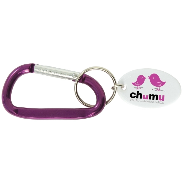 2 3/8" x 1 1/4" small carabiner key tag with imprinted... from ASI 62190 Illini