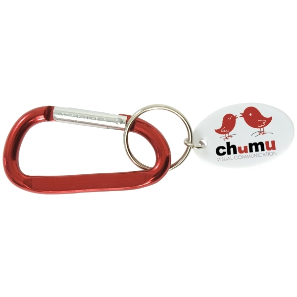 2 3/8" x 1 1/4" small carabiner key tag with imprinted... from ASI 62190 Illini