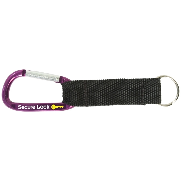 2 3/8" x 1 1/4" small carabiner with black nylon strap.... from ASI 62190 Illini