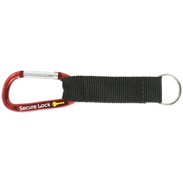 2 3/8" x 1 1/4" small carabiner with black nylon strap.... from ASI 62190 Illini
