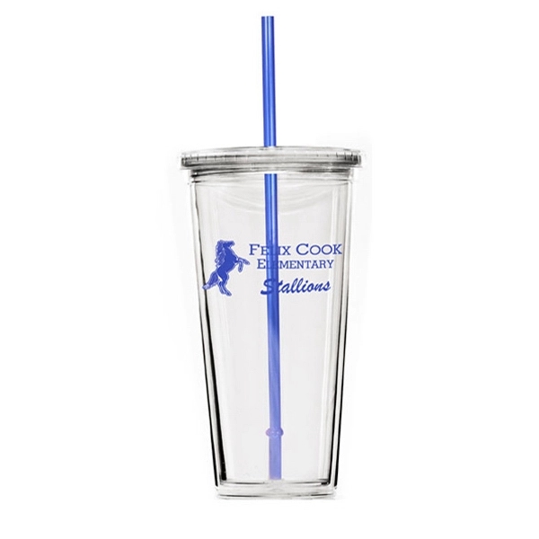 20 ounce double wall acrylic tumbler with screw-top lid and straw.... from ASI 39820 Opusline (Benmex) / Opus Line