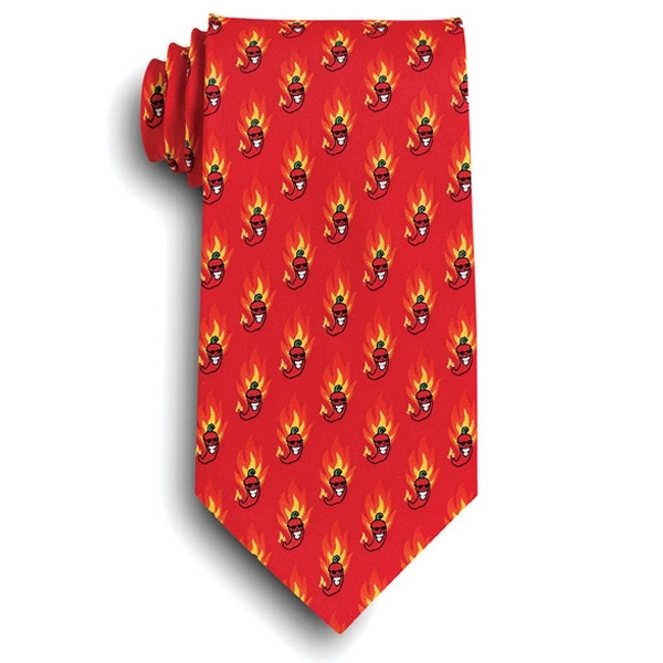 Flaming chili peppers on red background novelty tie.... from ASI 98085 Wolfmark