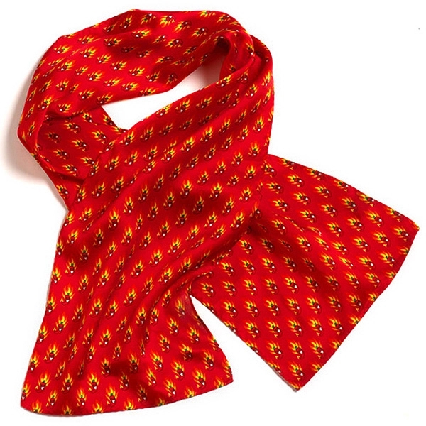 Flaming chili peppers on red background 8" x 45" novelty scarf.... from ASI 98085 Wolfmark