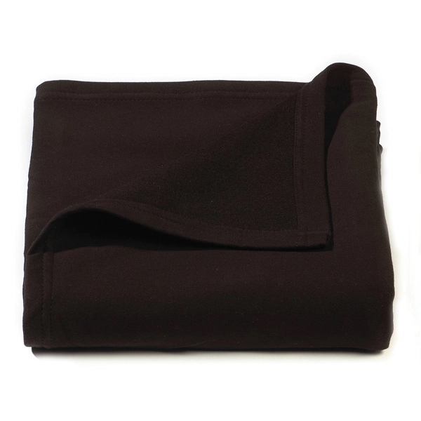 Black 50" x 60" jersey sweat shirt fleece throw blanket.... from ASI 98085 Wolfmark