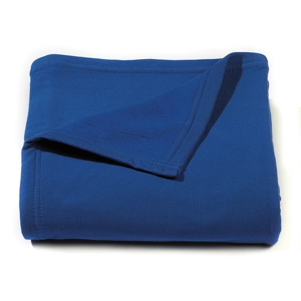Royal blue 50" x 60" jersey sweat shirt fleece throw blanket.... from ASI 98085 Wolfmark
