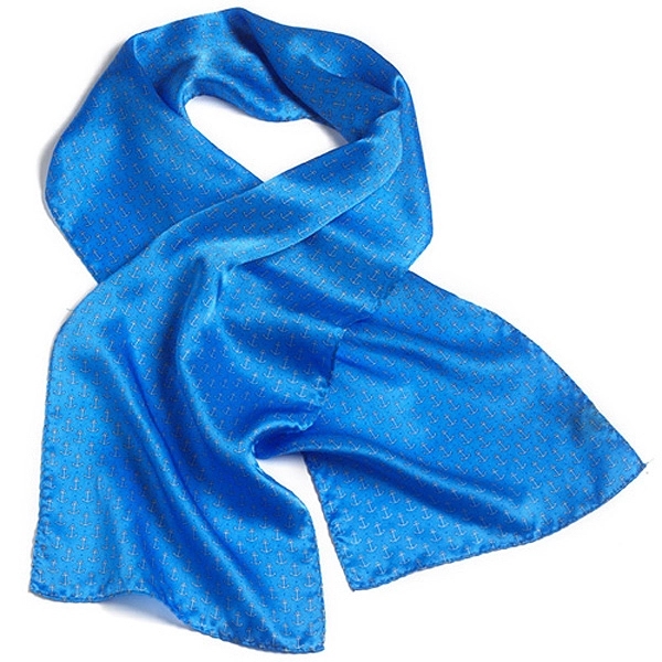 Blue anchor pattern silk 8" x 45" novelty scarf.... from ASI 98085 Wolfmark