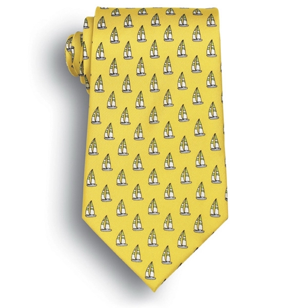 Yellow sailboat pattern silk novelty tie.... from ASI 98085 Wolfmark