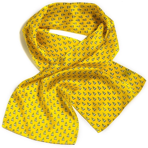 Yellow sailboat pattern silk 8" x 45" novelty scarf.... from ASI 98085 Wolfmark