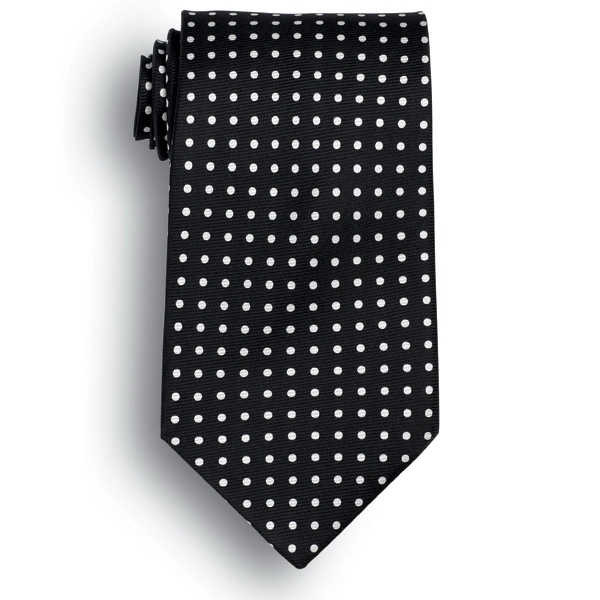 Black with white dot pattern Newport Collection polyester tie.... from ASI 98085 Wolfmark
